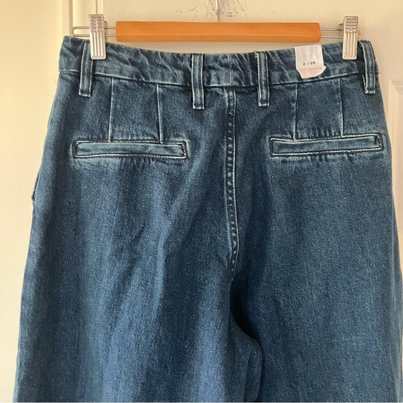 NWT Good American 90S PLEATED DENIM TROUSERS Indigo724 - Picture 7 of 11